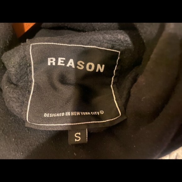 Mens black Reason AntiSocial Distancing Club hoodie size S (with mockneck) - Picture 3 of 3